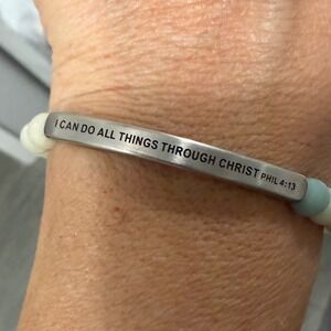Inspire Me Bracelets Phil 4:14 I Can Do All Things Through Christ Beaded